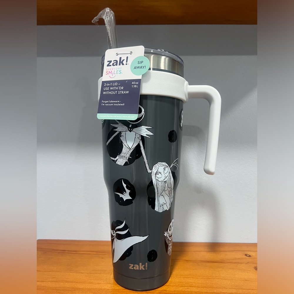 ZAK DESIGNS NWT 40oz NBC Nightmare Before Christmas Gray Halloween Tumbler